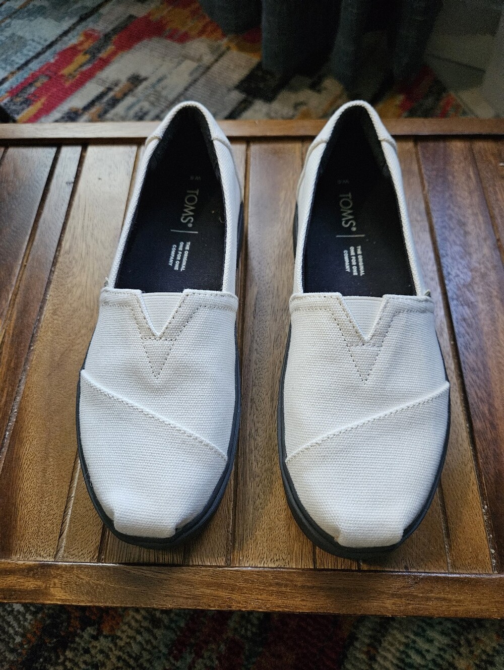 Toms Lug Sole Canvas Slip On White